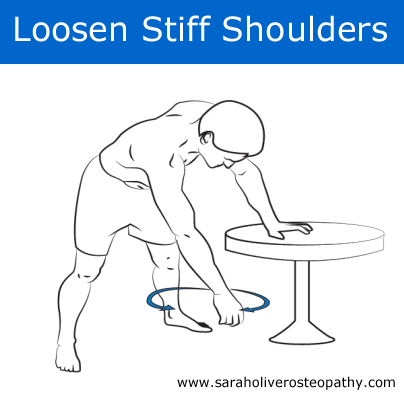 Learn to loosen stiff shoulders with an easy exercise
